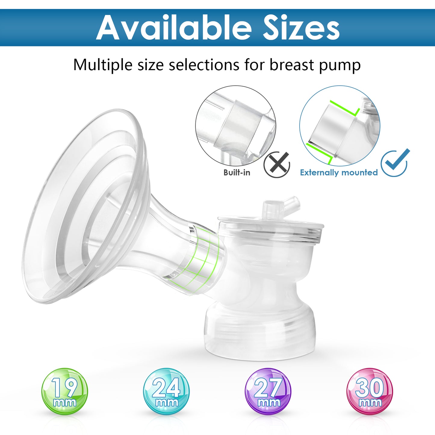 24,27,30mm Breast Pump Flange