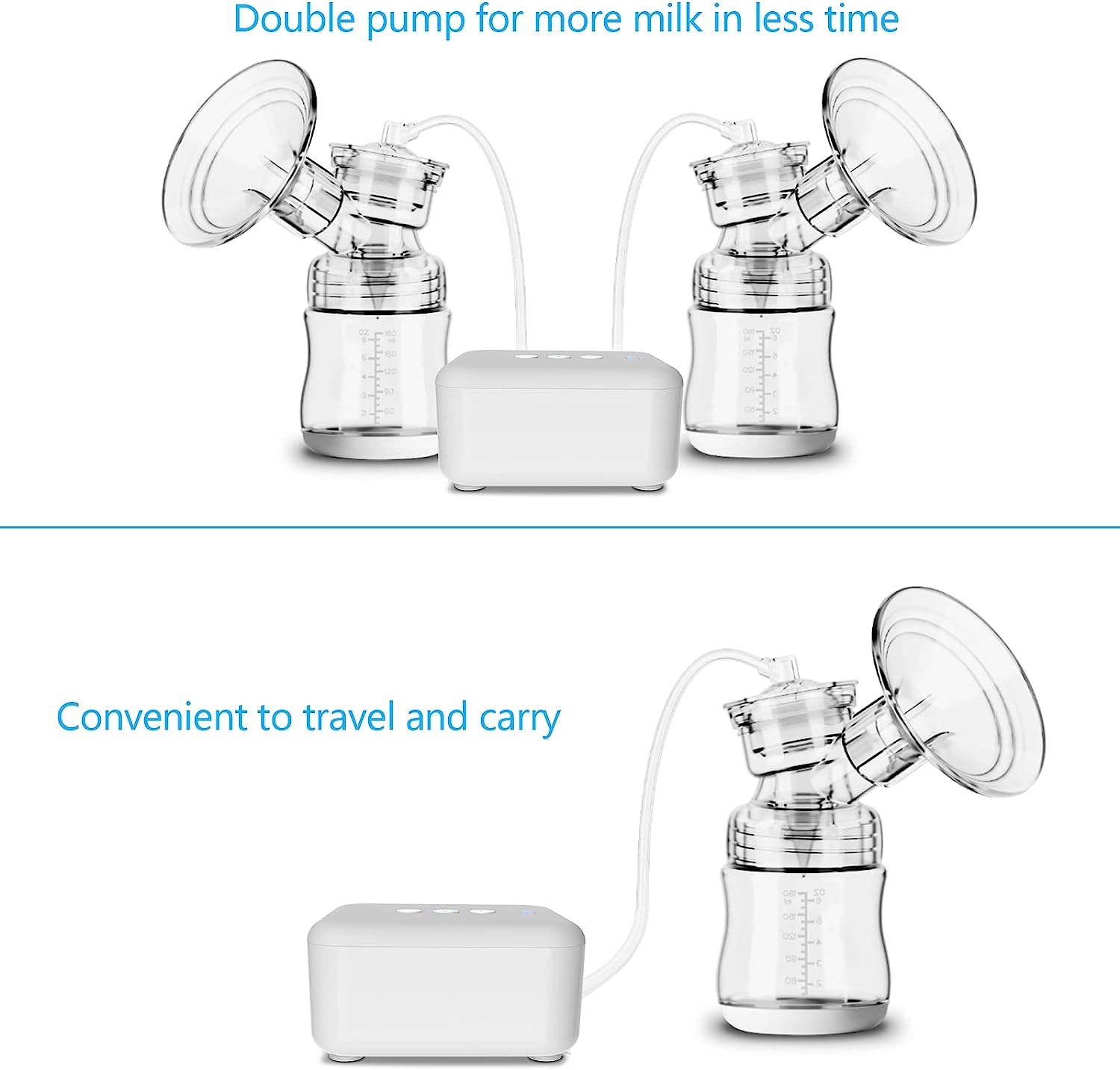 Double Electric Breast Pump, Breastfeeding Pump with 2 Size Flanges19m –  Lulia